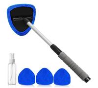 Herramienta de limpiador de parabrisas, cabezal giratoria de 180 ° BUSPIERTO EXTRENDIBLE BUBSILLADOR BUBSILLADOR CON EL CIMSIÓN REUSABLE Y POLLAS REUSABLES Y LAVABLE Kit de limpieza de ventanas de De