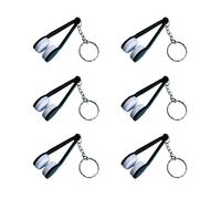 Herramienta de limpieza de gafas, 6 piezas de limpiador de gafas | Clips de limpieza de lentes de sol de PVC, borrador portátil de dactilares con llavero, accesorios de gafas antiarañazos