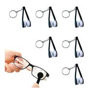 Herramienta de limpieza de gafas de sol, guijarros de gafas de sol borrador - pequeña huella digital borrador 6 piezas espectáculos limpiador con llavero | Herramienta de limpieza portátil