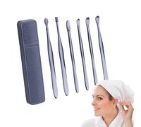 Herramienta de limpieza de oídos, limpiador reutilizable de oídos, 6 selectores de Safe Scoop, curvatura de oreja, kit de limpieza de oídos, reutilizable sin dolor con caja, herramienta de limpieza de