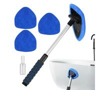 Herramienta de limpieza de parabrisas, herramienta de limpieza automática de cristales | Varita de limpieza automática de vidrio de 6 piezas, antivaho con mango retráctil de fibra