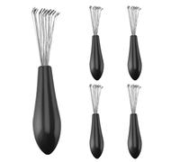 Herramienta de limpieza de peine Cepillo para el cabello Cleaner Herramientas de limpieza Clawing Mini Cabello Mirador de tierra con rastrillo de metal Negro 5 PCS