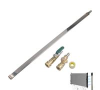 Herramienta de limpieza de radiador de coche, kit de limpiador de condensador de tanque de agua sin desmontaje, poste de acero de 60 cm con conexión rápida