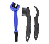 Herramienta de limpieza de sótbelas de manivela de cadena de bicicletas Conjunto de cepillo de doble cabeza duradero con raspador para mantenimiento de bicicletas 3pcs de plástico