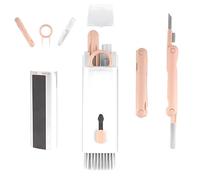 Herramienta de limpieza portátil multifunción de color rosa, ideal para teclados, teléfonos, cámaras y más. Punta de precisión y cepillo para eliminar el polvo y la suciedad en lugares de difícil