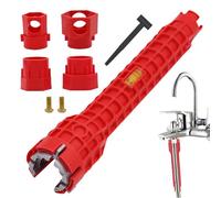 Herramienta de llave de grifo - Llave de fregadero de 10 ángulos | Extractor de reparación sanitaria para baño, cocina, inodoro, cuenco, instalación de tuberías, mantenimiento, accesible