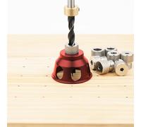 Herramienta de localización de perforación vertical para carpintería con manguito de taladro alto, posicionador de agujeros autocentrante para un taco preciso, compatible con D de 2 a 10 mm (A)