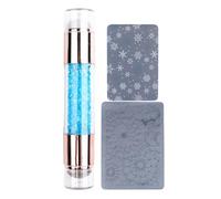 Herramienta de maja de uñas, kit de estampación, Sninestone embellecido doble final sellos herramientas para manicura hogar práctica salón de uñas