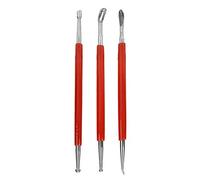 Herramienta de Mango de Tallado de Borde DIY de Acero Inoxidable Rojo 3 Uds para Escultura de Detalle de Cuero Estampado Punzonado