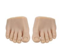 Herramienta de manicura protésica de silicona suave flexible para práctica, modelo de pie falso con diseño de medio pie para uñas, entrenamiento artístico, prótesis de silicona