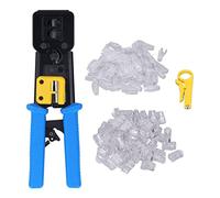 Herramienta de mantenimiento de cable de acero de carbono de alto rendimiento Kit de alto rendimiento con conectores de 50 RJ y cubierta para la reparación de cables de Internet
