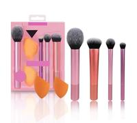 Herramienta De Maquillaje,Set de Brochas de Maquillaje Profesional de 4 Piezas con 2 Esponja de Maquillaje,Brochas de Maquillaje y Esponja Mezcladora de Maquillaje,para Mase,Colorete,etc.