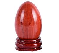 Herramienta de masaje de huevo Yoni Japser rojo natural Undrill Base de madera Bola mineral de cristal Ejercicio de Kegel Músculo del suelo pélvico-1_piece_45X30_MM