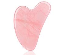 Herramienta de masaje Gua Sha, herramienta de Guasha para el rostro, masajeador facial y corporal, piedras naturales, cuarzo rosa, raspado y terapia de acupuntura de spa para levantar, disminuir la