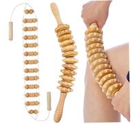 Herramienta de masaje, rodillo de masaje de madera y cuerda de masaje de espalda de madera, 12 rodillos y giro de 360°, rodillo muscular curvado suave, manual de madera para dar forma al cuerpo,