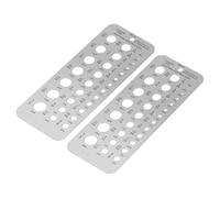Herramienta de medición con calibrador de brocas, 2 unidades, calibrador de brocas de acero inoxidable con 29 orificios métricos e imperiales de 1/16 a 1/2 pulgada, índice,