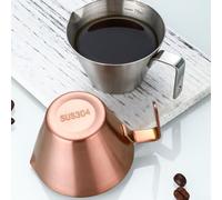 Herramienta de medición de acero inoxidable para espresso con marcas de graduación legibles para una dosificación constante de café (oro rosa)