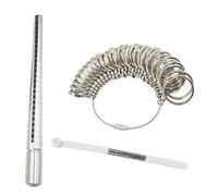 Herramienta de medición de anillos fácil de usar en diseño de metal resistente, medidor de tamaño preciso, promueve prácticas de tamaño sostenibles, medidor portátil