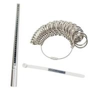 Herramienta de medición de anillos fácil de usar en diseño de metal resistente, medidor de tamaño preciso, promueve prácticas de tamaño sostenibles, medidor portátil