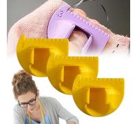 Herramienta de medición de Calibre de Aguja de Costura Plantilla de Costura de Regla de Dedo para Puntadas Iguales,Protector de Dedo Herramienta de guía de Costura de Bricolaje (amarillo 3 PCS)