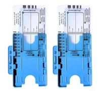 Herramienta de medición de ECG con regla de 7 pasos, pinza de plástico transparente para interpretación del ritmo cardíaco y seguimiento paso a paso (2 unidades-B)