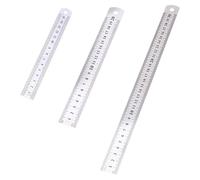 Herramienta De Medición De Metal 3 PCS Reglas Acero Inoxidable Con Escala Doble Para Estudiantes