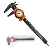 Herramienta de medición de precisión ABS para calibrador de dial de 0 a 150 mm, escala Vernier de 0 a 6 pulgadas, calibre de plástico naranja para comprobaciones de profundidad interna externa