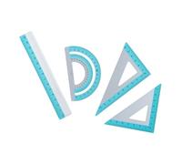 Herramienta de medición de precisión de aluminio, colección de reglas, superficies, ingeniería, dibujo, aula, juego de reglas esenciales de aluminio