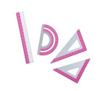 Herramienta de medición de precisión, regla de aluminio, colecciones, superficies, ingeniería, dibujo, aula, esencial, bordes redondos, juego de medición