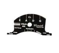 Herramienta de medición de puente de plantilla de diapasón de violín para violines de tamaño 4/4 y 1/2, medidor de reparación de luthier de plástico negro, 4-4 violín