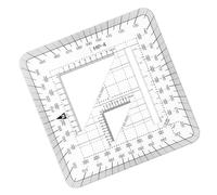 Herramienta de medición de regla transportadora de 10 x 10 cm, escala de coordenadas cuadriculada para ingenieros, arquitectos, topografía al aire libre, herramienta geográfica S