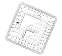 Herramienta de medición de regla transportadora de 10 x 10 cm, escala de coordenadas cuadriculada para ingenieros, arquitectos, topografía al aire libre, herramienta de mapa geográfico S