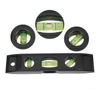 Herramienta de medición magnética ligera de 6 pulgadas con tubo de burbujas de acrílico transparente y carcasa de ABS negro diseñada para niveles de torpedo y ladrillo de bolsillo