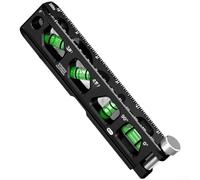 Herramienta de nivel magnético de aluminio sólido con 3 viales para montaje de tuberías de precisión, diseño de ranura en V para conductos y postes de valla, 23 cm, resistente para nivel de burbuja (C