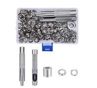 Herramienta de Ojetes 10mm Kit de Arandelas de Metal de Ojales con Herramienta de Perforación para Lonas Toldos Cuero Cortinas 100 Pcs