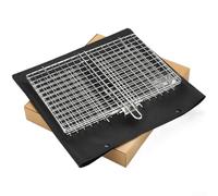 Herramienta de parrilla multiusos para pescado, pollo, maíz y verduras con rejillas estrechamente espaciadas para evitar que los alimentos se caigan (C)