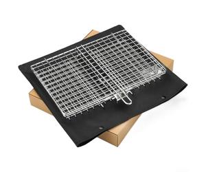 Herramienta de parrilla multiusos para pescado, pollo, maíz y verduras con rejillas estrechamente espaciadas para evitar que los alimentos se caigan (C)