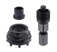 Herramienta de pedalier de bicicleta, removedor de manivela de 8 mandíbulas para ISIS, extractor de vasos de auriculares de acero al carbono con tapa superior, kit de mantenimiento portátil de