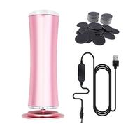 Herramienta de pedicura con 60 accesorios de afilado, dispositivo de control inteligente, kit de eliminación de pie eléctrico, 2 ajustes de velocidad, recargable, agradable al tacto, color rosa