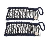Herramienta de Peine de Clips de Plátano Negro de 2 Piezas para Mujeres, Cabello Ondulado Rizado Grueso o Delgado, 2 Metal y Peines Tejidos Accesorios de Peinado Simples (Azul