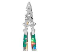 Herramienta de pelado de cables - 18 en 1 plegable con probador de tensión, pinza de crimpado multifuncional, herramienta de engarzado y corte eléctrico | Pelacables de trabajo DIY Au