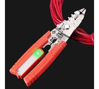 Herramienta de pelado de cables, pelador de cables y pinzas con detector de tensión, accesorios multifuncionales portátiles de crimpado y corte para trabajos de tiro de cables para electricista