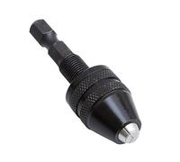 Herramienta de perforación sin llave Chuck 0.3-3.6mm Conversión 1/4" vástago hexagonal de cambio rápido Adaptador para Chuck taladro eléctrico Negro,0.3-3.6mm