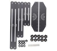 Herramienta de plantilla para peldaños de escalera de aluminio, plantilla de escalera giratoria de 360 grados con longitud ajustable y medidor de ángulo, guía de trazado de corte p