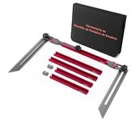 Herramienta de Plantilla para Peldaños de Escalera, Herramientas Medición Escaleras con Medidores Angulo e Indicadores Escala para Soporte Escaleras Tabiques (Longitud Ajustable 17,9 a 50,9 In)