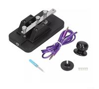 Herramienta de práctica de telégrafo clave CW Keyer con construcción de metal ABS, fácil instalación para entrenamiento y comunicación de radio aficionado