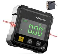 Herramienta de precisión láser 5 en 1, medidor de ángulo digital, inclinómetro, nivel de burbuja 4 en 1, medidor de precisión, magnético, doble láser, USB-C, recargable, construcción, carpintería