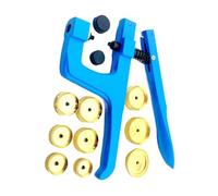 Herramienta de prensa de reloj, cierre de caja trasera, 7.48 x 4.92 x 1.77 pulgadas, juego de moldes de cobre ABS con 10 troqueles de 19-33 mm, kit de herramientas de reparación de relojes, para