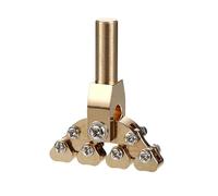 Herramienta de prensa de trastes de guitarra de latón, diseño adaptativo adecuado para reparación de diapasón con ranuras antideslizantes y cabezal desmontable, accesorio de instalación de trastes