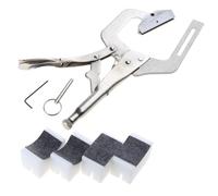 Herramienta de prensado de trastes de mano Luthier Fretting 4 calas de soporte acolchadas de PVC y 4 piezas de 7.25/9.5/10/12 insertos radianes de mano